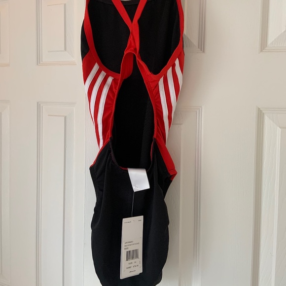 Adidas Solid Splice Vortex Black Swimsuit - Picture 2 of 2